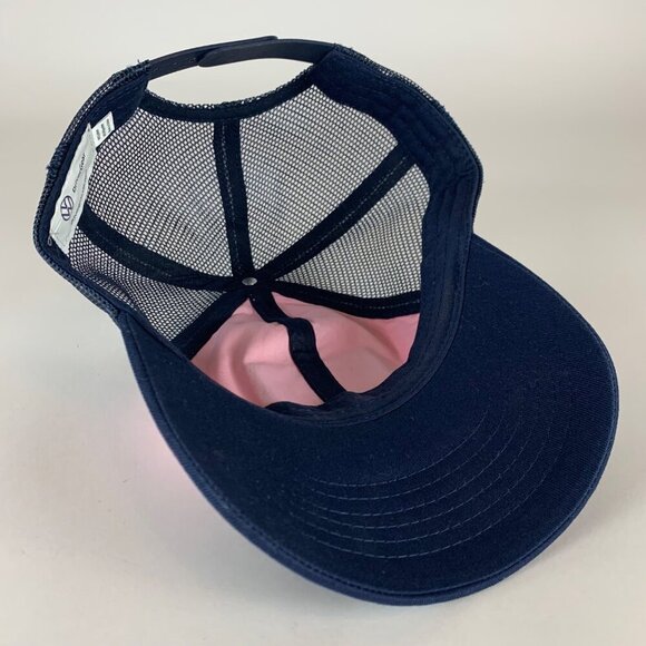 Volkswagen Unisex Pink Navy Blue Relaxed Fit Snapback Trucker Hat - Picture 4 of 5